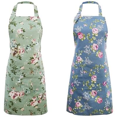 LINGHHANG 2 Pcs Kitchen Aprons for Women, Floral Aprons for Cooking, Baking and Gardening, Vintage Chef Apron - Cute Christmas Gift for Mom, Wife and Grandma LINGHHANG 2 Pcs Kitchen Aprons for Women, Floral Aprons for Cooking, Baking and Gardening, Vintage Chef Apron - Cute Christmas Gift for Mom, Wife and Grandma