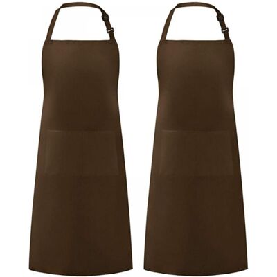 CYSLMUK - 2pc Brown Kitchen Aprons - Unisex - Apron CYSLMUK - 2pc Brown Kitchen Aprons - Unisex - Apron
