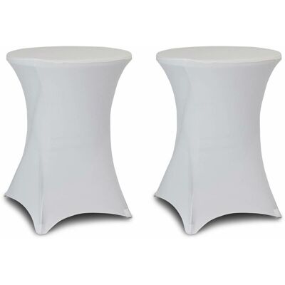 Sweeek - Pair of protective covers for event tables, Gala, White, 80x80x110 cm Sweeek - Pair of protective covers for event tables, Gala, White, 80x80x110 cm