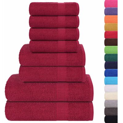 8 Piece Towel Set Bordeaux 360 gsm 100% Cotton Vidaxl 8 Piece Towel Set Bordeaux 360 gsm 100% Cotton Vidaxl