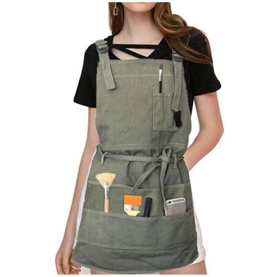 Linghhang - Apron Professional Canvas Apron with Pockets for Women Men Adults, Adjustable Cafe Milk Tea Hair Salon Florist Restaurant Bar Men Women Linghhang - Apron Professional Canvas Apron with Pockets for Women Men Adults, Adjustable Cafe Milk Tea Hair Salon Florist Restaurant Bar Men Women
