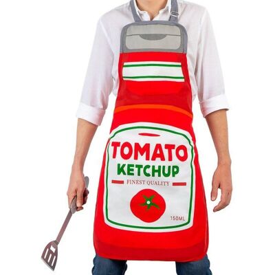 Balvi Apron Tomato With Adjustable Loop Ketchup Bottle Polyester/Cotton 88cm Balvi Apron Tomato With Adjustable Loop Ketchup Bottle Polyester/Cotton 88cm