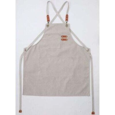 (Beige) Men's Kitchen Apron, Canvas Apron with 3 Pockets, Waterproof and Adjustable, for BBQ, Restaurant, Garden, Carpentry, 78 x 68cm (Beige) Men's Kitchen Apron, Canvas Apron with 3 Pockets, Waterproof and Adjustable, for BBQ, Restaurant, Garden, Carpentry, 78 x 68cm