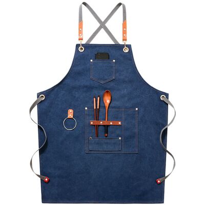 Linghhang - Blue)High Quality Cowboy Apron with Pockets for Hairdresser, Painter, Gardener, Hair Stylist for Women and Men Linghhang - Blue)High Quality Cowboy Apron with Pockets for Hairdresser, Painter, Gardener, Hair Stylist for Women and Men