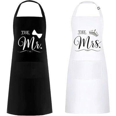 CCYKXA 2-Piece Couple Apron, Family Kitchen Apron for Valentine's Day, Christmas, Halloween, Wedding Gift. CCYKXA 2-Piece Couple Apron, Family Kitchen Apron for Valentine's Day, Christmas, Halloween, Wedding Gift.
