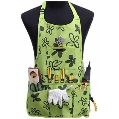 Dewdat - Cloth Working Apron Home Garden Waterproof Apron with Tool Pockets Green Dewdat - Cloth Working Apron Home Garden Waterproof Apron with Tool Pockets Green