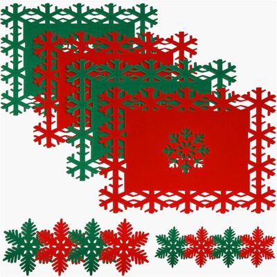 Csparkv - 12 Pcs Christmas Placemats, Felt Table Mats, Christmas Placemats and Coasters, Felt Placemats for Christmas, Winter, Holiday, Home, Dining Csparkv - 12 Pcs Christmas Placemats, Felt Table Mats, Christmas Placemats and Coasters, Felt Placemats for Christmas, Winter, Holiday, Home, Dining