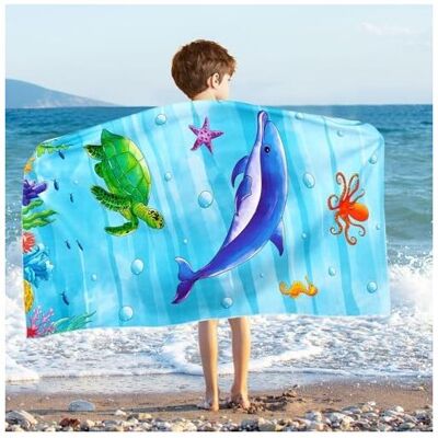 Csparkv - Kids Beach Towel – Ocean Beach Towel 70 x 150cm Soft Polyester Absorbent Bath Towel Sports Pool Bath Towel for Boys Girls Blue Csparkv - Kids Beach Towel – Ocean Beach Towel 70 x 150cm Soft Polyester Absorbent Bath Towel Sports Pool Bath Towel for Boys Girls Blue
