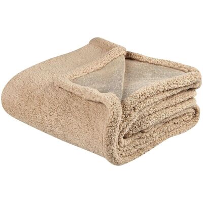 Beliani Beige Faux Fur Blanket - 125x150cm - Cozy & Soft Beliani Beige Faux Fur Blanket - 125x150cm - Cozy & Soft