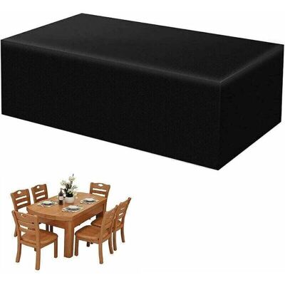 COOCHEER Garden furniture cover, waterproof, windproof, UV resistant, sturdy 420D Oxford fabric tablecloth, rectangular cover for garden table – Black, 220 x COOCHEER Garden furniture cover, waterproof, windproof, UV resistant, sturdy 420D Oxford fabric tablecloth, rectangular cover for garden table – Black, 220 x