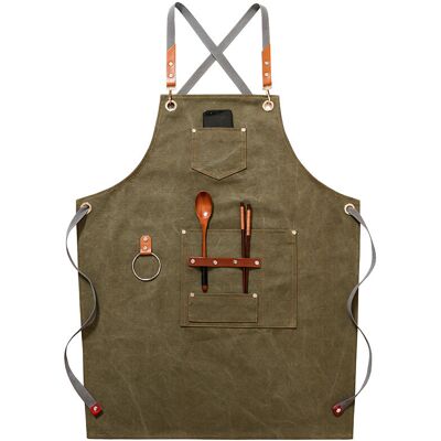 Linghhang - Green)High Quality Cowboy Apron with Pockets for Hairdresser, Painter, Gardener, Hair Stylist for Women and Men Linghhang - Green)High Quality Cowboy Apron with Pockets for Hairdresser, Painter, Gardener, Hair Stylist for Women and Men