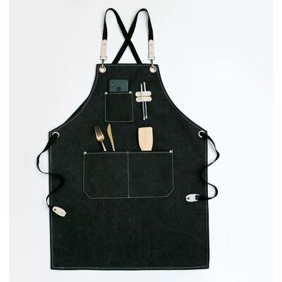ANPVIZ High-quality cowboy apron with pockets for hairdresser, multifunctional waterproof waxed canvas apron, painter, gardener, barber for men and women, ANPVIZ High-quality cowboy apron with pockets for hairdresser, multifunctional waterproof waxed canvas apron, painter, gardener, barber for men and women,