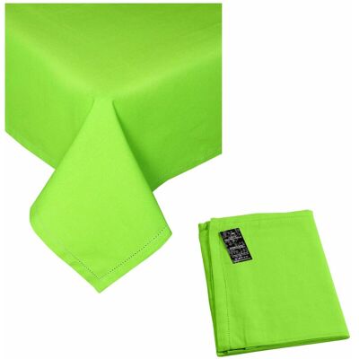 Homescapes - Lime Green Tablecloth and 4 Napkins Set 100% Cotton 54 x 70 Inches Homescapes - Lime Green Tablecloth and 4 Napkins Set 100% Cotton 54 x 70 Inches