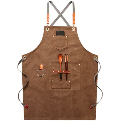 Linghhang - Khaki)High Quality Cowboy Apron with Pockets for Hairdresser, Painter, Gardener, Hair Stylist for Women and Men Linghhang - Khaki)High Quality Cowboy Apron with Pockets for Hairdresser, Painter, Gardener, Hair Stylist for Women and Men