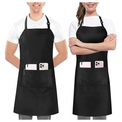 Linghhang - Kitchen 2 Pack Adjustable Bib Apron with 2 Pockets Linghhang - Kitchen 2 Pack Adjustable Bib Apron with 2 Pockets