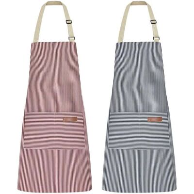 TORMATOR Kitchen apron with adjustable bib, soft chef's apron with double pockets for men and women TORMATOR Kitchen apron with adjustable bib, soft chef's apron with double pockets for men and women