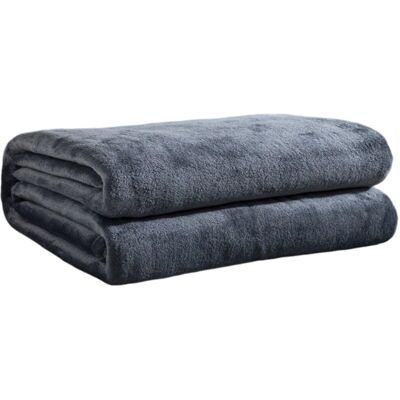 BASETBL Large dark grey blanket, double size, soft and lightweight, made of fleece flannel, 152 x 203 cm BASETBL Large dark grey blanket, double size, soft and lightweight, made of fleece flannel, 152 x 203 cm