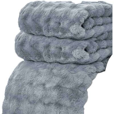BASETBL Luxurious plush blankets – Cozy, soft and fluffy faux fur sofa blanket – Minky blanket ideal for cold nights (arctic blue and grey) BASETBL Luxurious plush blankets – Cozy, soft and fluffy faux fur sofa blanket – Minky blanket ideal for cold nights (arctic blue and grey)