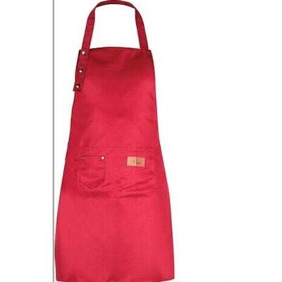 Men's and women's kitchen apron with pockets - Fits large sizes - Water resistant, Red Men's and women's kitchen apron with pockets - Fits large sizes - Water resistant, Red