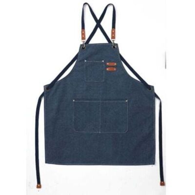 (Navy Blue) Men's Kitchen Apron, Canvas Apron with 3 Pockets, Waterproof and Adjustable, for BBQ, Restaurant, Garden, Carpentry, 78 x 68cm (Navy Blue) Men's Kitchen Apron, Canvas Apron with 3 Pockets, Waterproof and Adjustable, for BBQ, Restaurant, Garden, Carpentry, 78 x 68cm