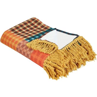Beliani - Outdoor Picnic Blanket with Strap Woven Checked Pattern 200 x 200 cm Mulitcolour Buili Beliani - Outdoor Picnic Blanket with Strap Woven Checked Pattern 200 x 200 cm Mulitcolour Buili