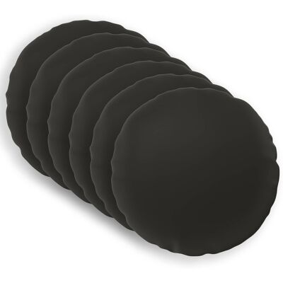 Throw Pillow 6 Pcs Heerlen Black Dia. 30 Cm Polyester Vidaxl Throw Pillow 6 Pcs Heerlen Black Dia. 30 Cm Polyester Vidaxl