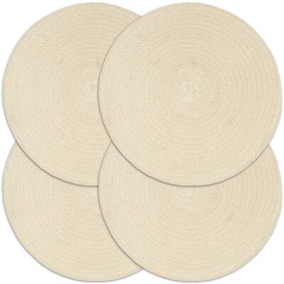 vidaXL 38cm Round Cotton Placemats - Natural vidaXL 38cm Round Cotton Placemats - Natural