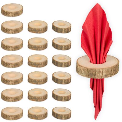 RELAXDAYS 60 x napkin rings, wood with bark, HxD: 2 x 7 cm, holders for paper and cloth napkins, natural, set RELAXDAYS 60 x napkin rings, wood with bark, HxD: 2 x 7 cm, holders for paper and cloth napkins, natural, set