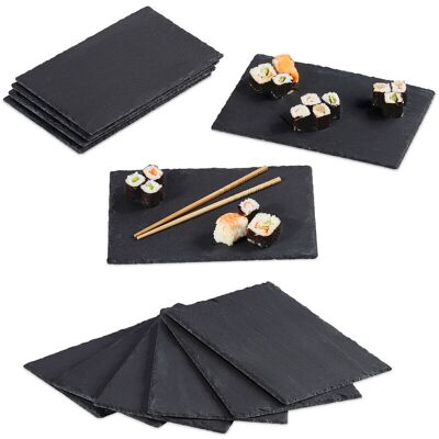 Set of 12 Relaxdays Slate Tiles, Large Serving Plates Made Of Slate, For Serving & Write On, 30x20cm, Anthracite Set of 12 Relaxdays Slate Tiles, Large Serving Plates Made Of Slate, For Serving & Write On, 30x20cm, Anthracite