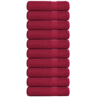 Bath Towels 10 pcs Bordeaux 100x150 cm 360 gsm 100% Cotton Vidaxl Bath Towels 10 pcs Bordeaux 100x150 cm 360 gsm 100% Cotton Vidaxl