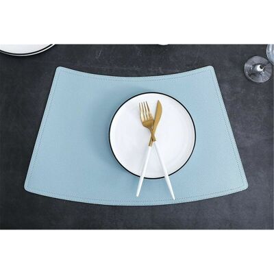 Hoopzi - Set of 2 synthetic leather placemats - 50 × 30 cm - Anti-stain - Anti-slip - Waterproof - Washable - Sky blue color Hoopzi - Set of 2 synthetic leather placemats - 50 × 30 cm - Anti-stain - Anti-slip - Waterproof - Washable - Sky blue color