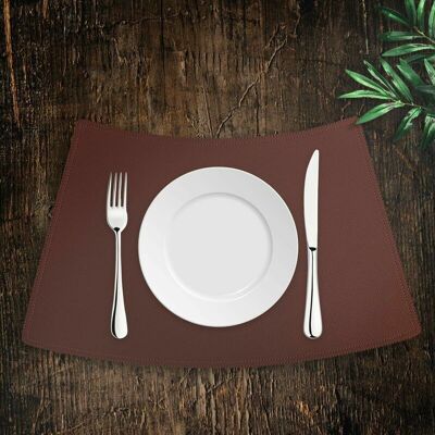 Hoopzi - Set of 4 Faux Leather Placemats - 50 × 30 cm - Anti-Stain - Anti-Slip - Waterproof - Washable - Burgundy Color Hoopzi - Set of 4 Faux Leather Placemats - 50 × 30 cm - Anti-Stain - Anti-Slip - Waterproof - Washable - Burgundy Color