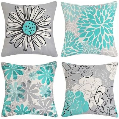 AIPERQ - Set4 - Sunflower Pattern - Outdoor - Cushion Covers AIPERQ - Set4 - Sunflower Pattern - Outdoor - Cushion Covers
