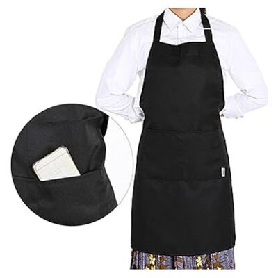 Linghhang - Unisex Kitchen Apron with Two Front Pockets for Cooking bbq Restaurant Linghhang - Unisex Kitchen Apron with Two Front Pockets for Cooking bbq Restaurant