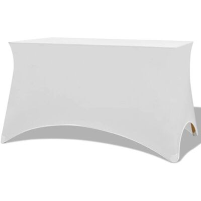 vidaXL White Stretch Table Slipcover - Table Cover vidaXL White Stretch Table Slipcover - Table Cover