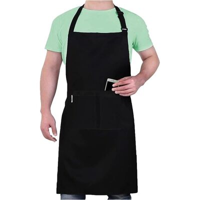 Linghhang - Women's Kitchen Apron, Waterproof with 2 Pockets, Adjustable Men's Kitchen Apron with Long Straps, Professional Aprons for Men and Women, Linghhang - Women's Kitchen Apron, Waterproof with 2 Pockets, Adjustable Men's Kitchen Apron with Long Straps, Professional Aprons for Men and Women,