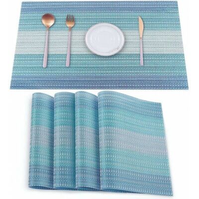 4 Pack Stain-Resistant Vinyl Placemats, Foldable, Washable and Wipeable Placemats for Kitchen and Dining Table Decoration - Ymyny 4 Pack Stain-Resistant Vinyl Placemats, Foldable, Washable and Wipeable Placemats for Kitchen and Dining Table Decoration - Ymyny