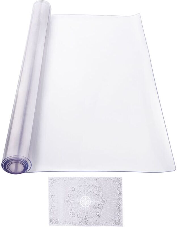 Mophorn Plastic Table Cover, 40 x 60 Inch 2.0 mm Thick Clear Table Protector, Rectangle PVC Desk Mat, Waterproof & Easy Cleaning Desk Pad Tablecloth,
