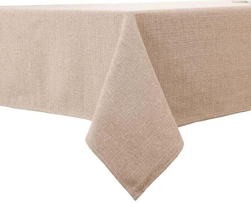 Mumu - Tablecloth, washable, linen tablecloth, easy-care, lotus effect, waterproof, table decoration (140 x 220 cm)