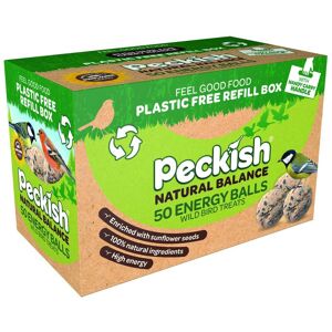 Peckish - 50 Natural Balance Energy Suet Fat Balls Bird Food Plastic Free Package