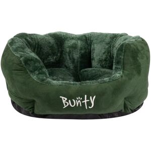 Bunty - Polar Dog Bed Soft Washable Fleece Fur Cushion Warm Luxury Oval Pet Basket - Green - Medium