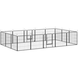 16 Panels Heavy Duty Puppy Play Pen for Small, Medium Dogs 80Hcm - Grey - Pawhut