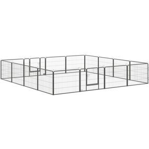 16 Panels Heavy Duty Puppy Play Pen for Small 80Hcm - Grey - Pawhut