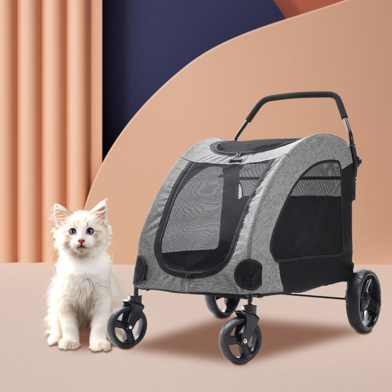 Livingandhome - Collapsible Pet Stroller for Cats and Dogs