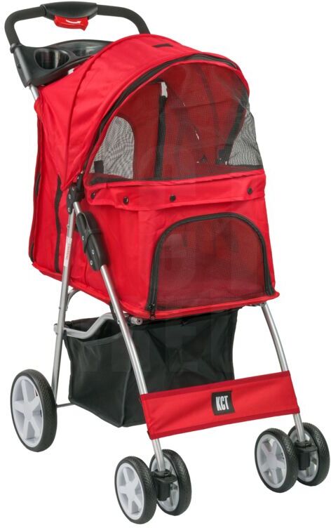 KCT - Hooded Foldable Pet Stroller - Red - Red