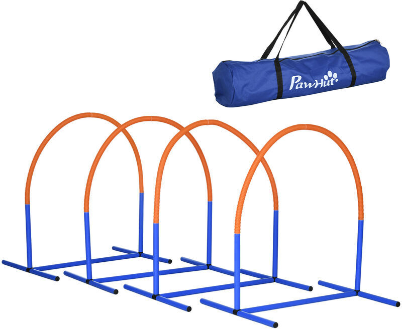 PawHut Dog Agility Training Equipment Pet Agility Training Set with Carry Bag - Blue