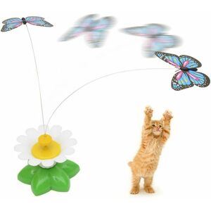 Rhafayre - 2 pcs Electric Interactive Cat Game - Randomly Rotating Butterflies