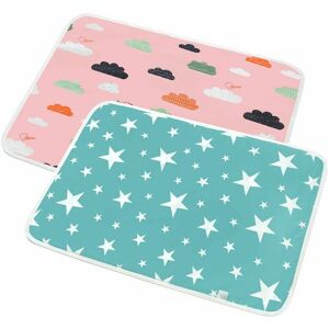 Hoopzi - 2-Piece Washable Baby & Toddler Changing Mat - Breathable, Washable & Reusable Urine Mat Cover for Toddler Boys Girls - 50 70cm