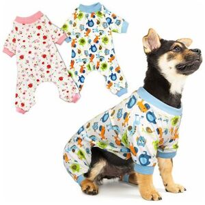 Neige - 2 pieces Cute Cat One Piece Pajamas, Soft Puppy Onesie, Pet Jumpsuit, Comfy Bodysuits, xs