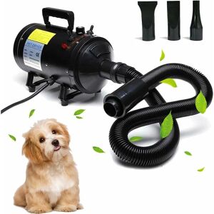 Briefness - 2800W Dog Hair Dryer Blaster Pet Grooming Hair Dryer High Velocity Motorbike Dryer Low Noise with 3 Nozzles 2.5M Hose Stepless Speed Gear